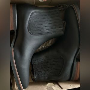 New Black Square Toe Rubber Sole Botin Rodeo. Never worn